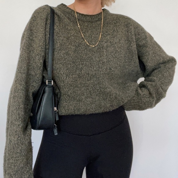 Vintage Sweaters - Wool Oversized Slouchy Chunky Grandpa Sweater Top